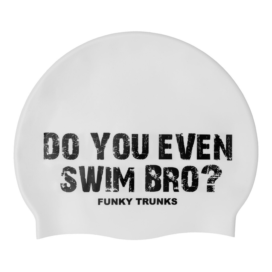 White Swim Bro  Silicone Swimming Cap