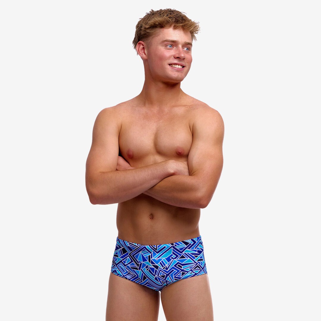 Blue Bits Boy's Sidewinder Trunks
