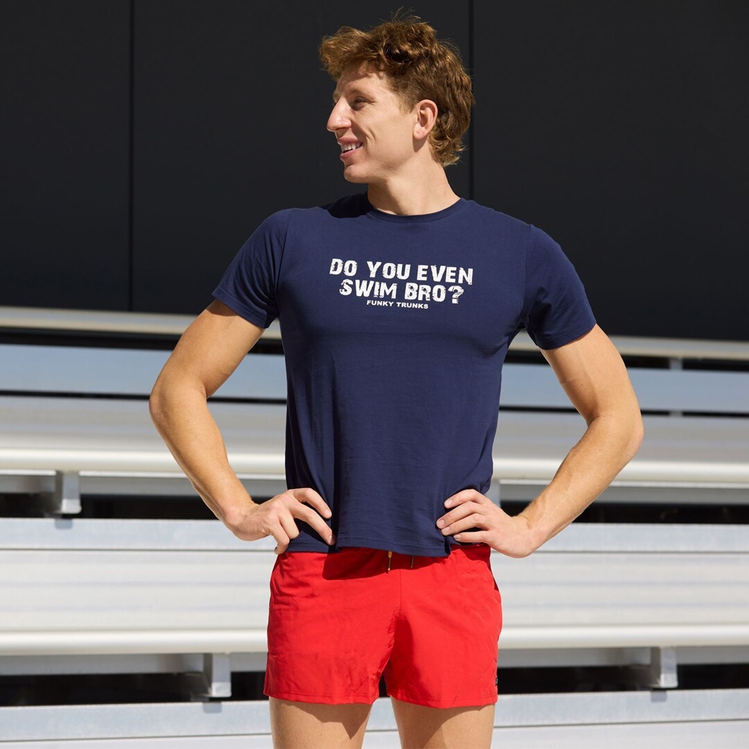 Swim Bro Navy Men's Crew Neck T-Shirt