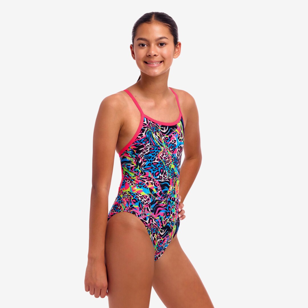 Girl's Single Strap One Piece Lolly Leopard