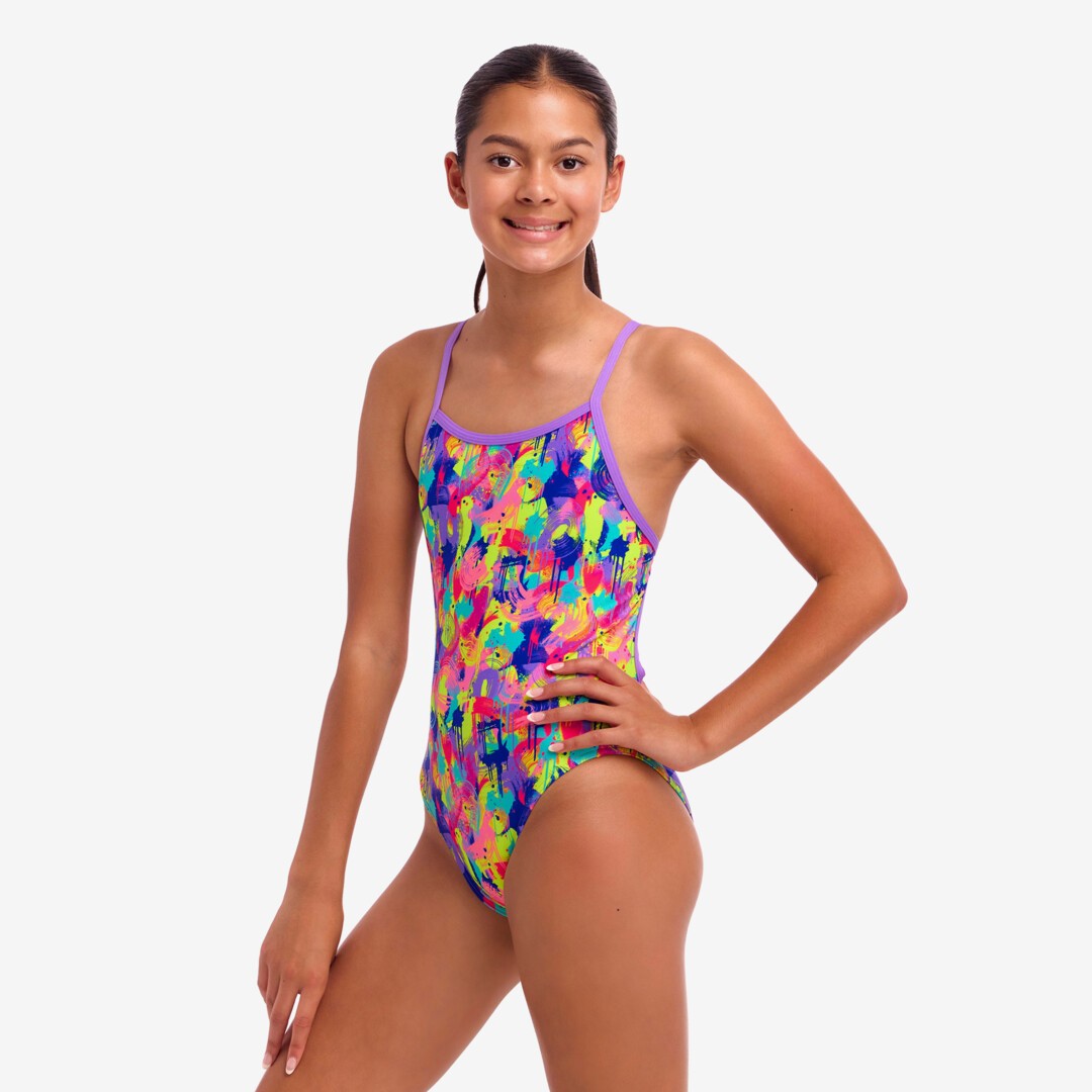 Girl's Single Strap One Piece Mess Match