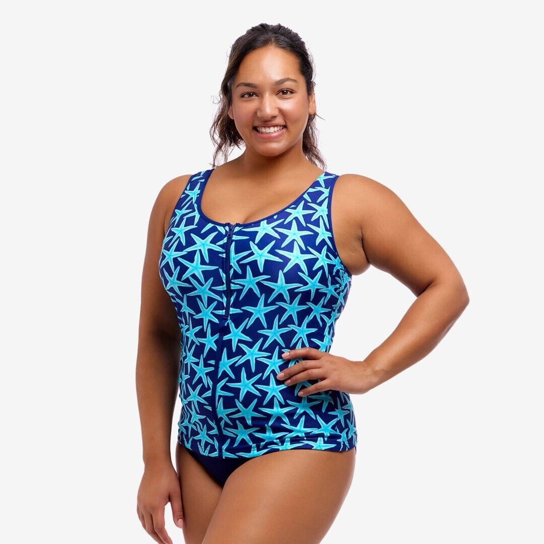 See Stars Ladies Zip Front Tankini