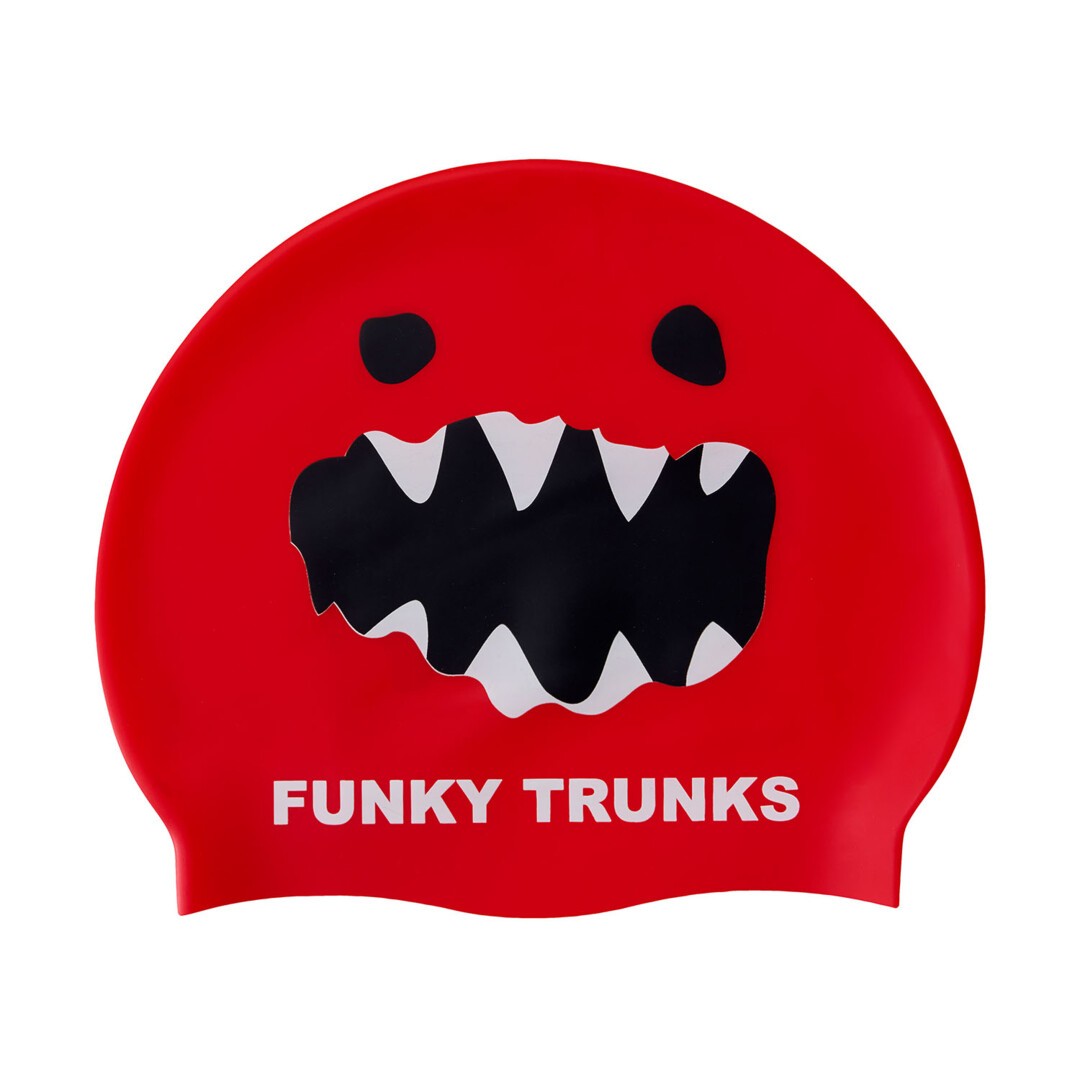 Red Monster  Silicone Swimming Cap