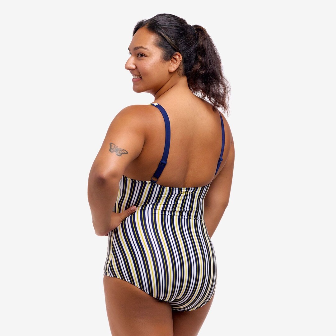 Admiralty Stripe Ladies Ruched One Piece