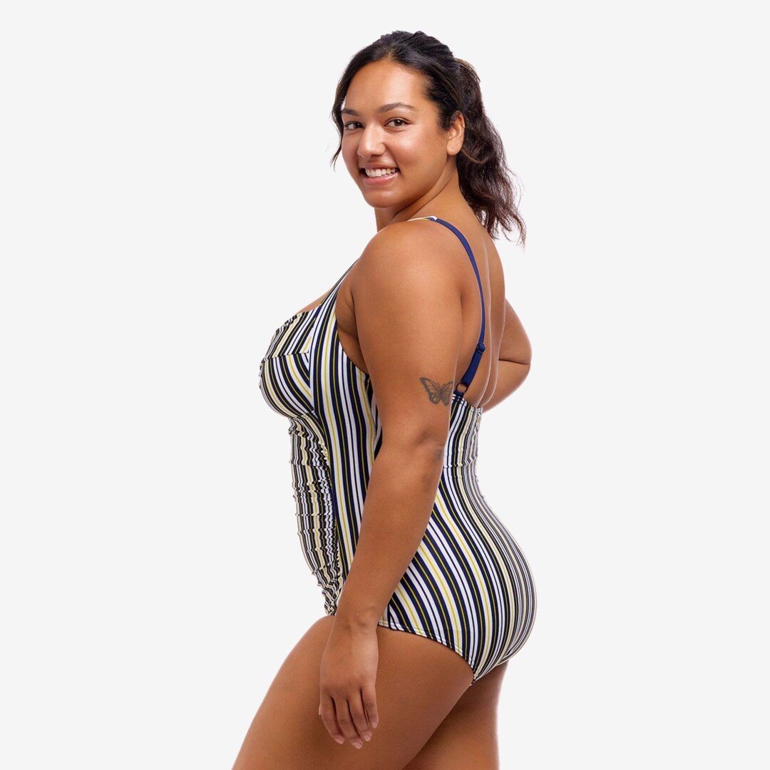 Admiralty Stripe Ladies Ruched One Piece