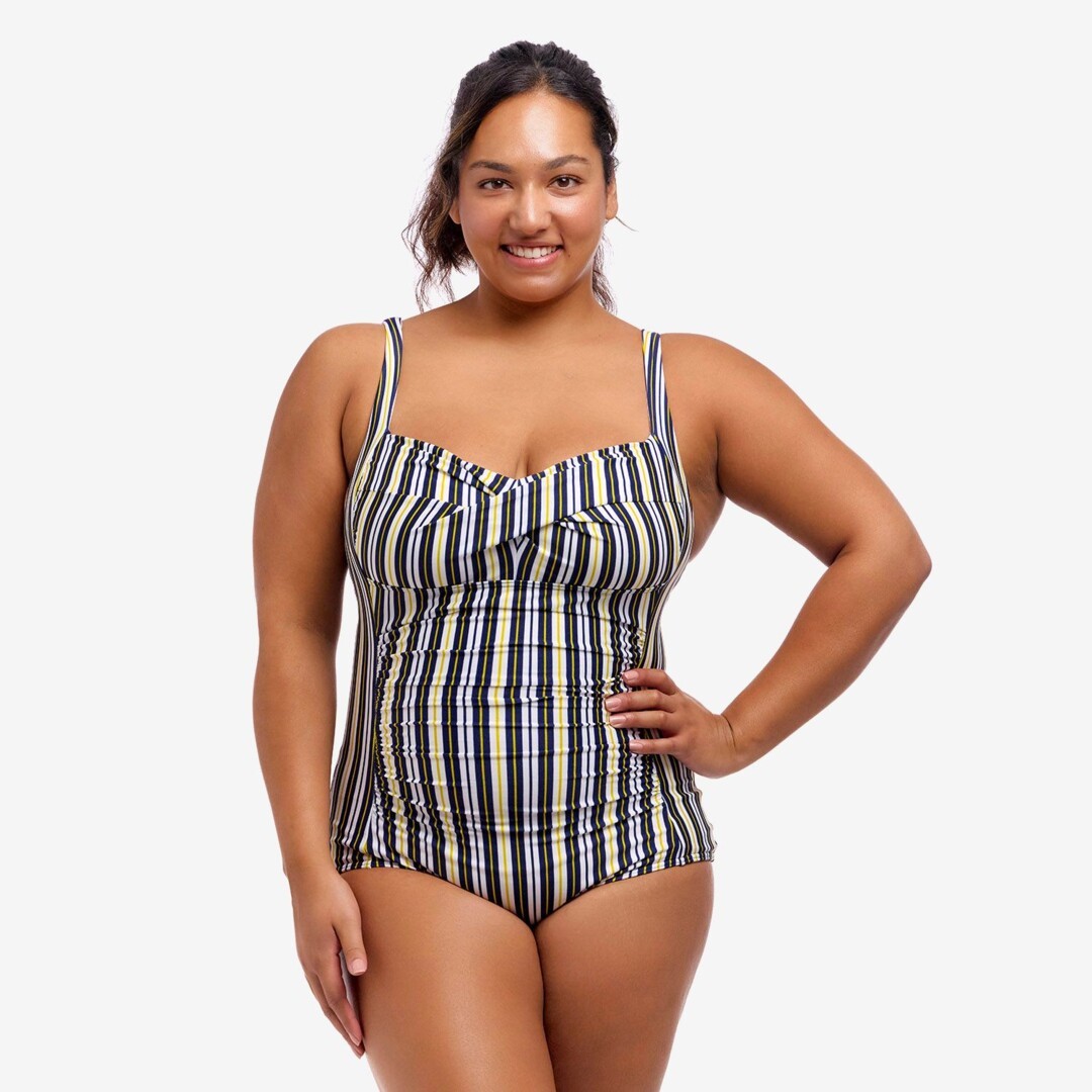Admiralty Stripe Ladies Ruched One Piece