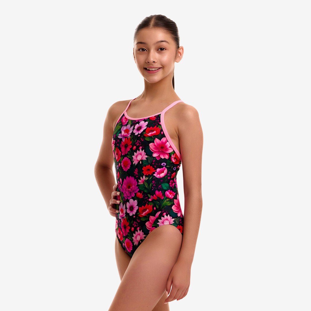 Garden Glow Girl's Diamond Back One Piece