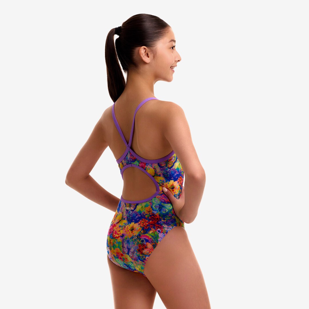 Austin Flowers Girl's Diamond Back One Piece