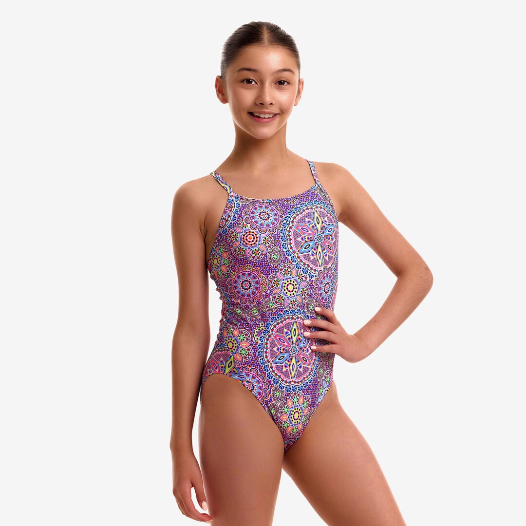 Love Lacy Girl's Diamond Back One Piece