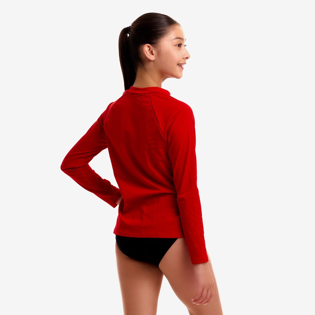 Still Red Girl's Long Sleeve Rash Vest