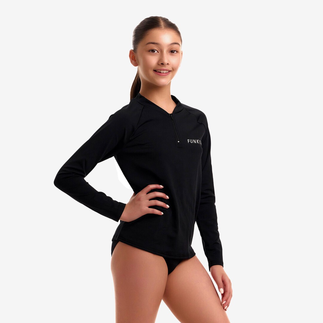 Still Black Girl's Long Sleeve Rash Vest