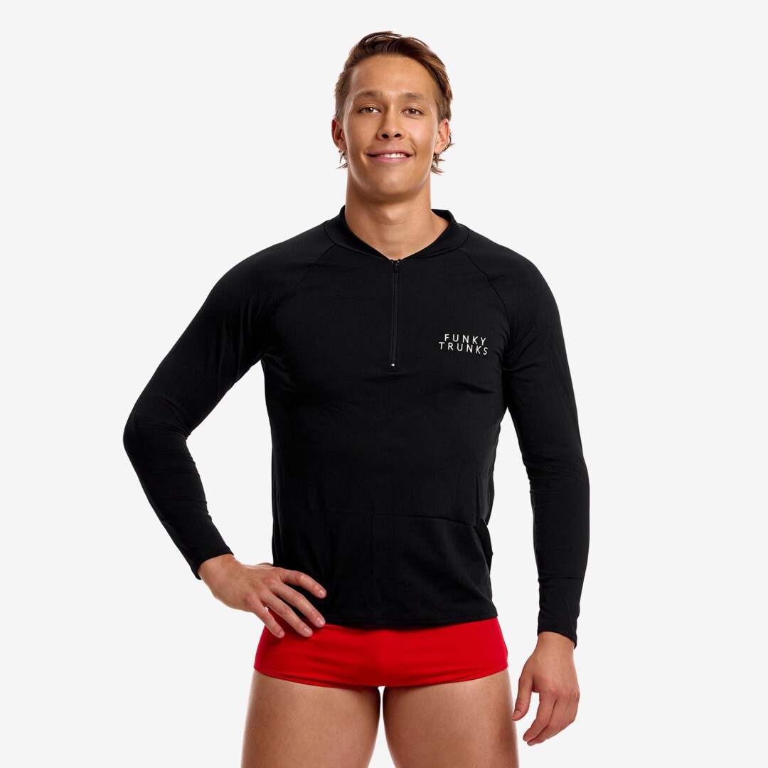 Still Black Men's Long Sleeve Rash Vest