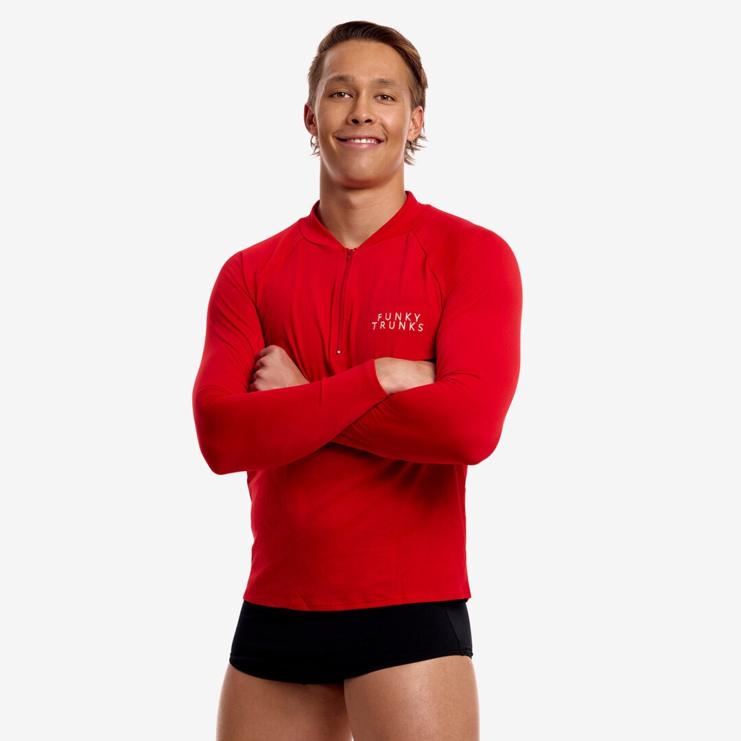 Still Red Men's Long Sleeve Rash Vest