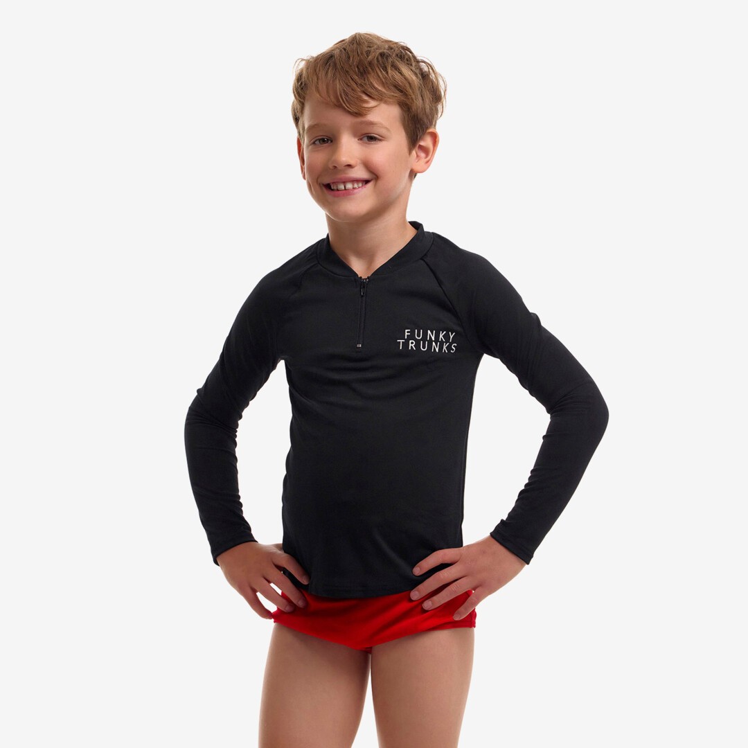 Still Black Toddler Boy's Long Sleeve Rash Vest