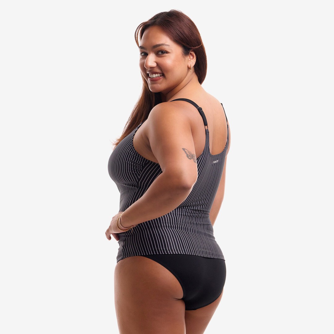 Pin Stripe Ladies Scoop Neck Tankini