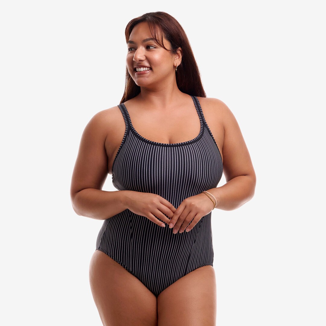 Pin Stripe Ladies Locked In Lucy One Piece
