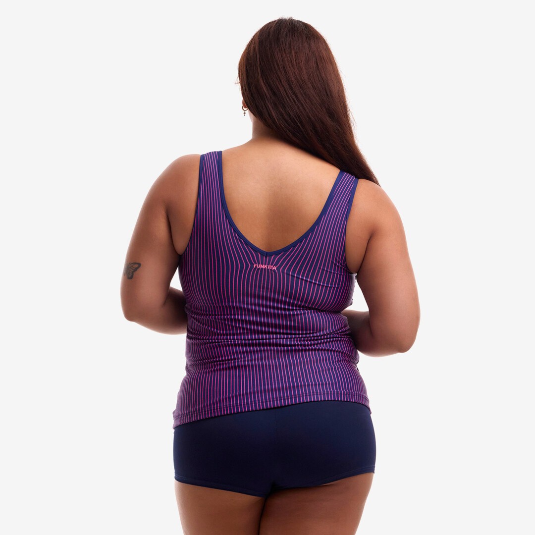 Peach Tea Ladies Zip Front Tankini