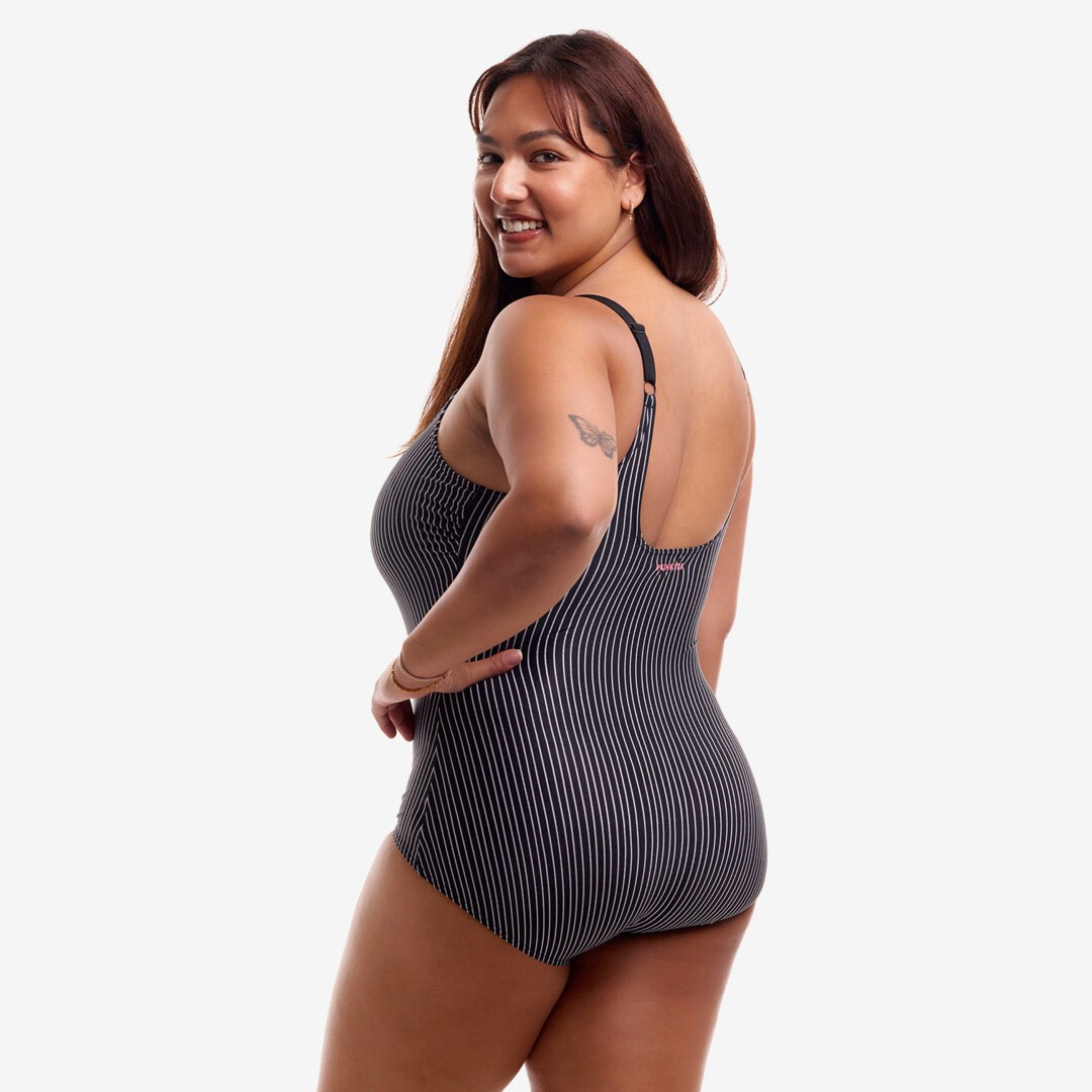 Pin Stripe Ladies Scoop Neck One Piece
