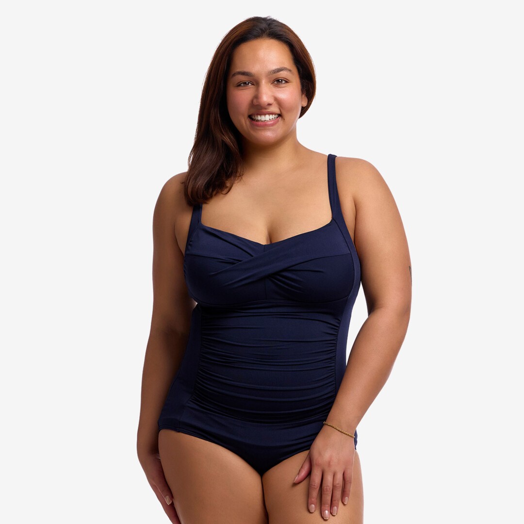 Still Navy Ladies Ruched One Piece
