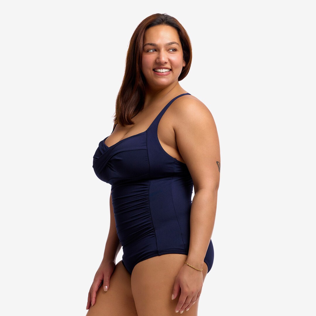 Still Navy Ladies Ruched One Piece