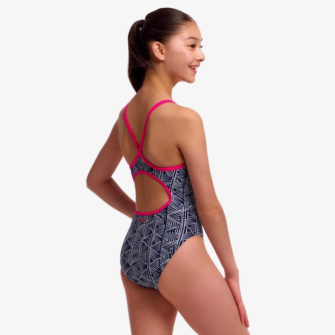 Stickler Girl's Diamond Back One Piece