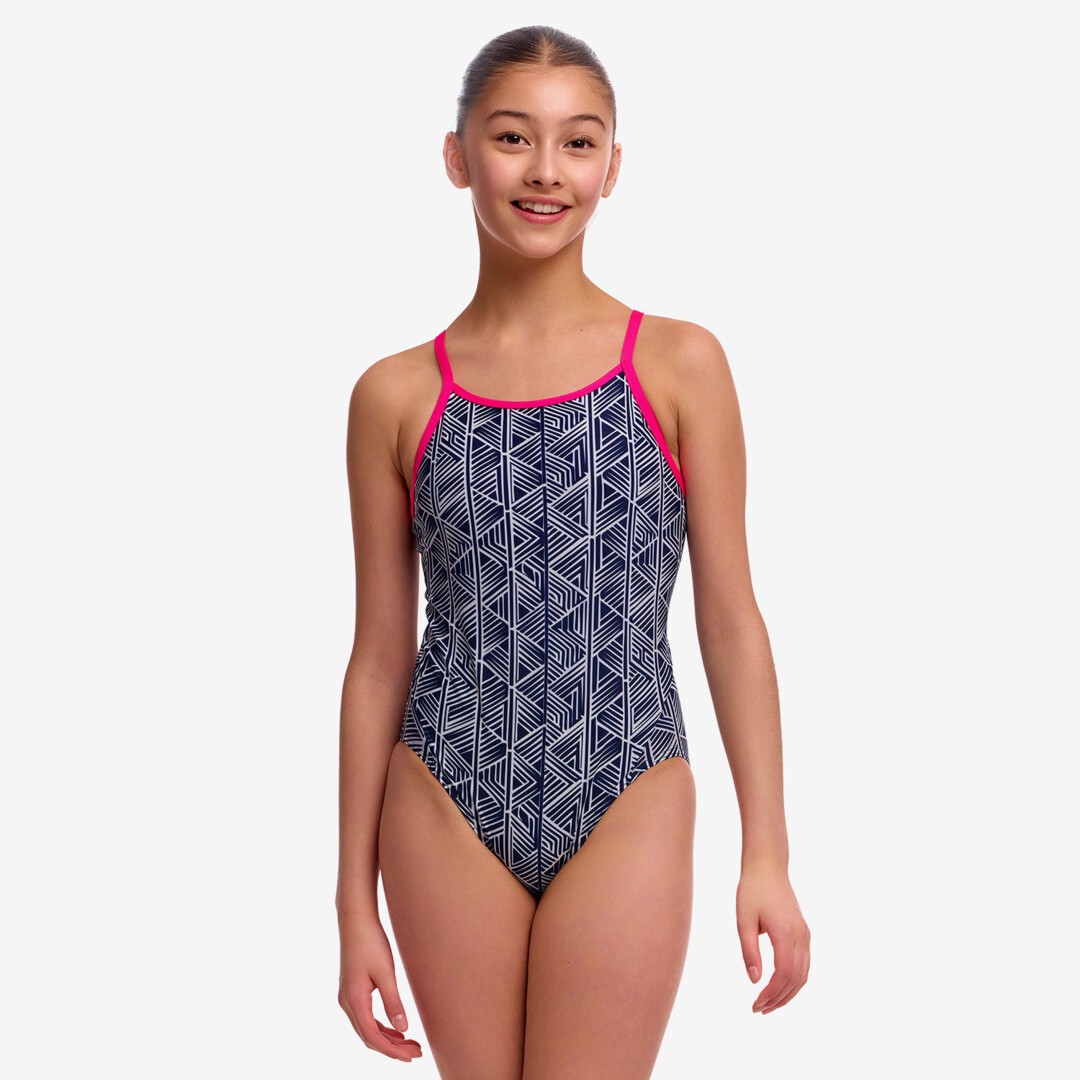 Stickler Girl's Diamond Back One Piece